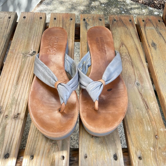 MIZ MOOZ Inuovo Gray Leather Wedge Sandal Flip Flop Thong Womens US 10 EUR 41 - Picture 15 of 15